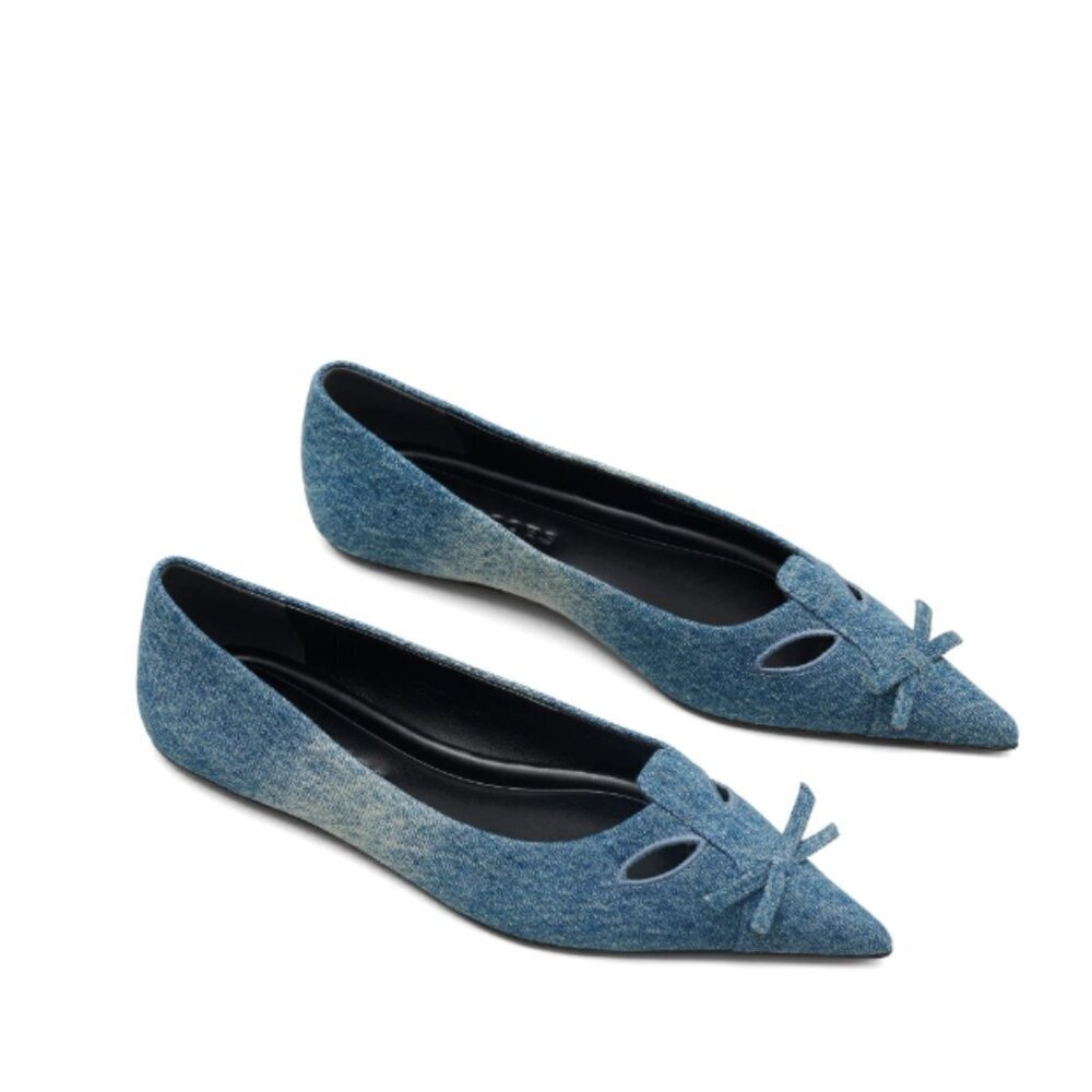 NIB！NEW! Marc Jacobs The Kitten Denim. Flat -Women Only US 36/37